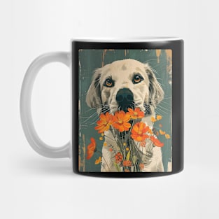 Golden Retriever  Flowers Photo Art Design For Dog Onwer Mug